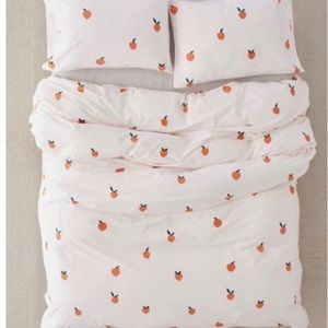 Pink peaches twin xl duvet set